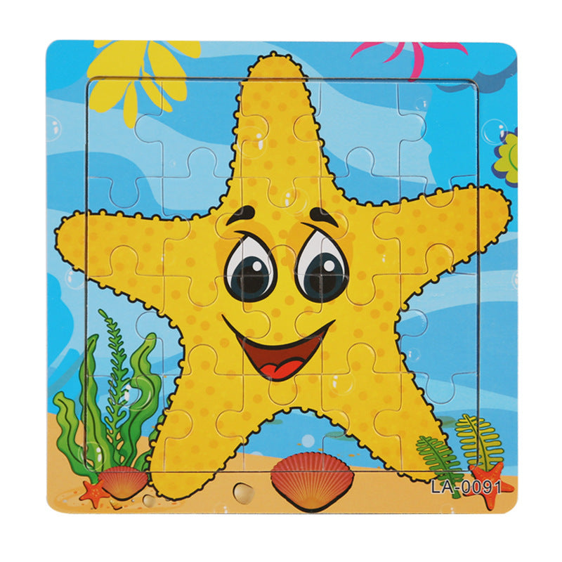 Wooden Cartoon Puzzle Educational Toys