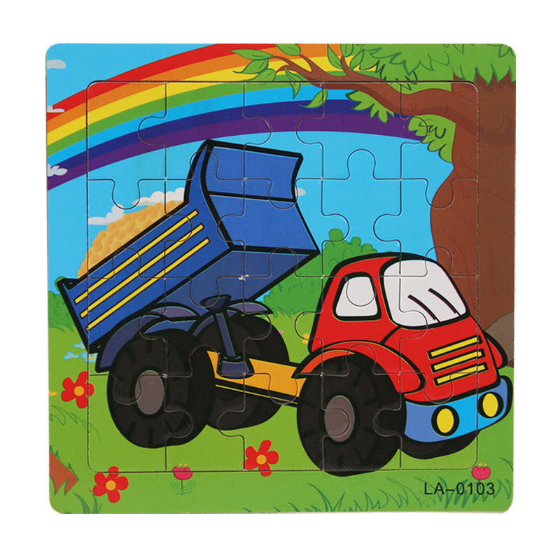 Wooden Cartoon Puzzle Educational Toys