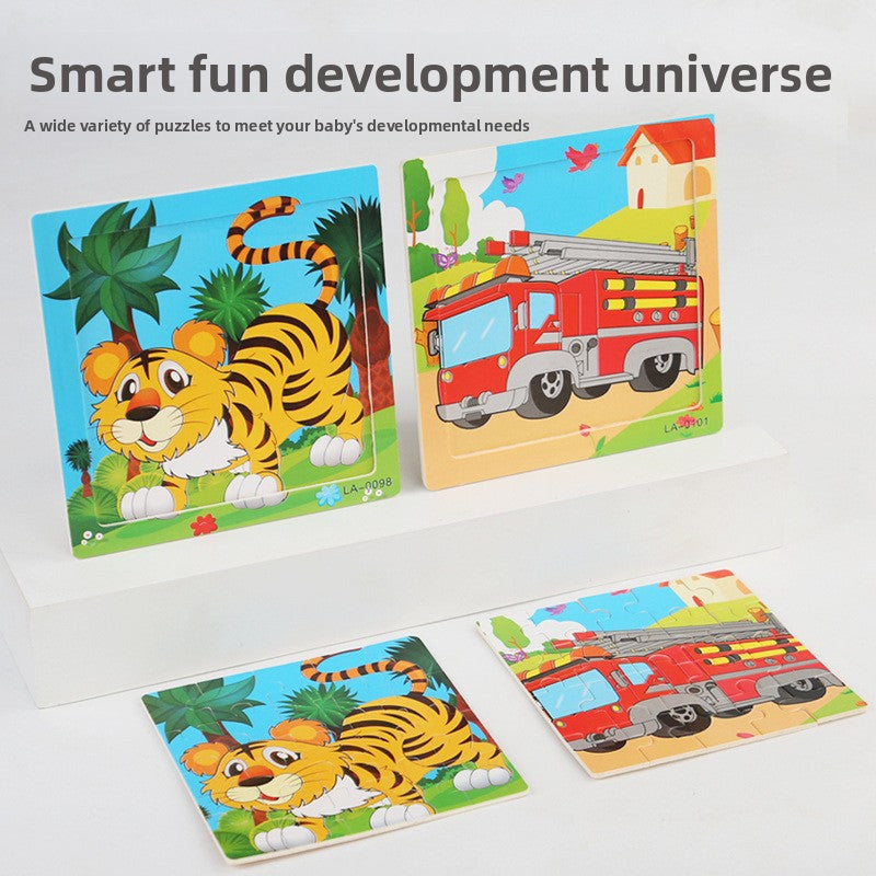 Wooden Cartoon Puzzle Educational Toys