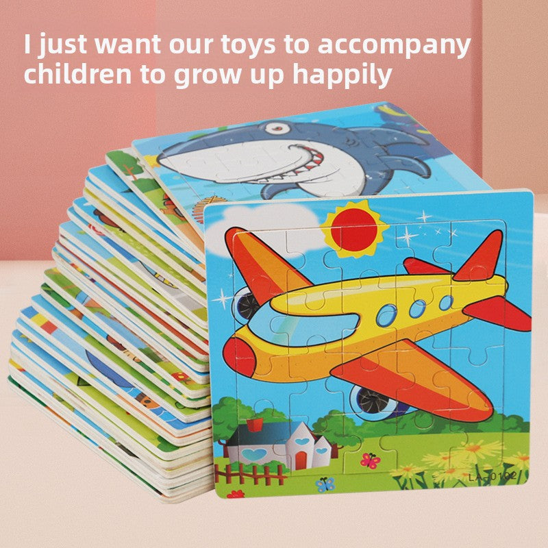Wooden Cartoon Puzzle Educational Toys