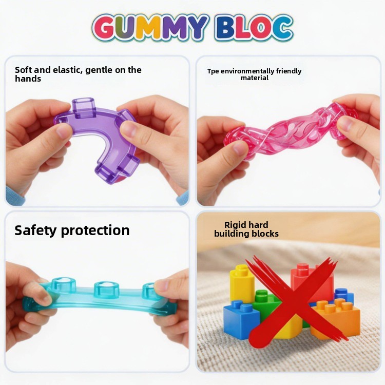 Sensory Silicone Building Blocks – Educational Baby Toys