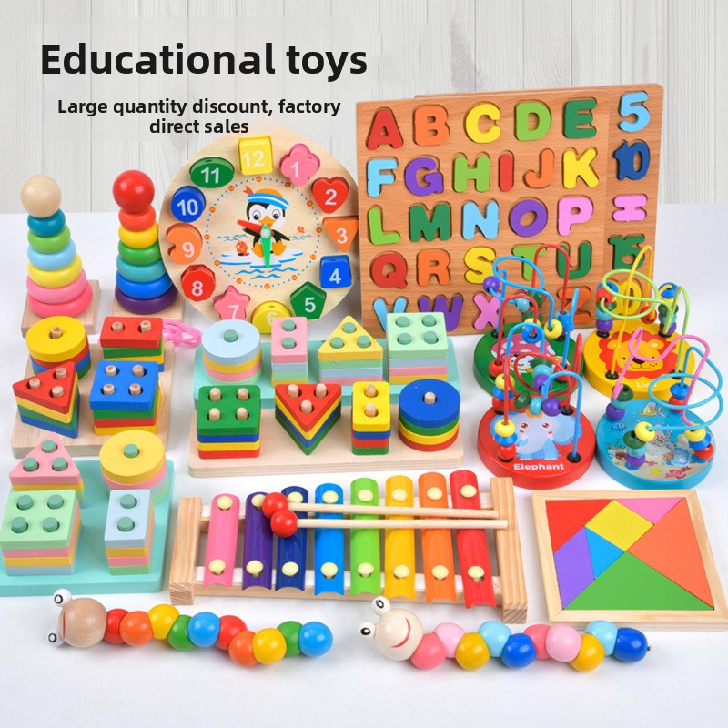 Wooden Educational Toys for Toddlers — Rainbow Towers, Xylophones & More