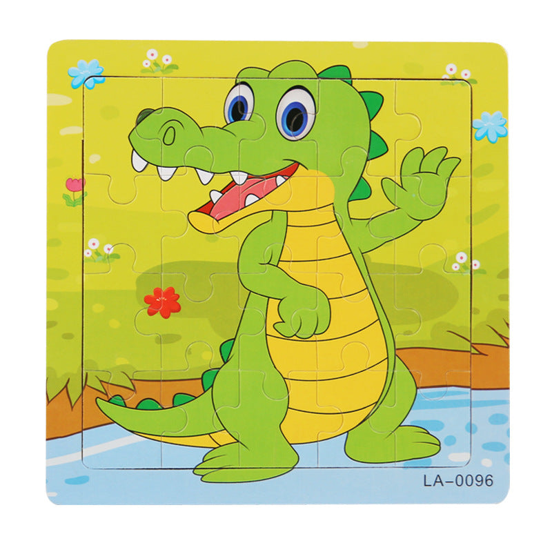 Wooden Cartoon Puzzle Educational Toys