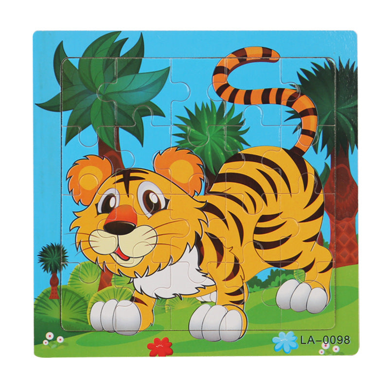 Wooden Cartoon Puzzle Educational Toys