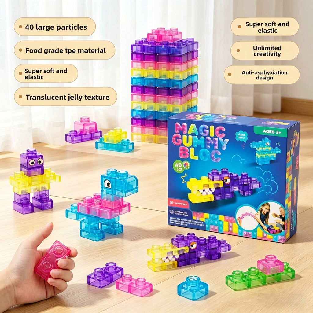 Sensory Silicone Building Blocks – Educational Baby Toys