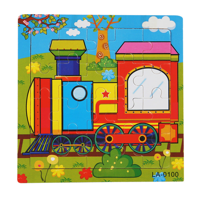 Wooden Cartoon Puzzle Educational Toys