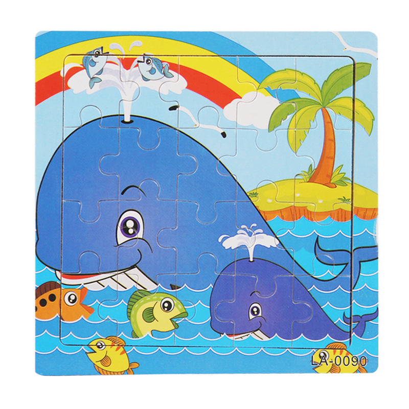 Wooden Cartoon Puzzle Educational Toys
