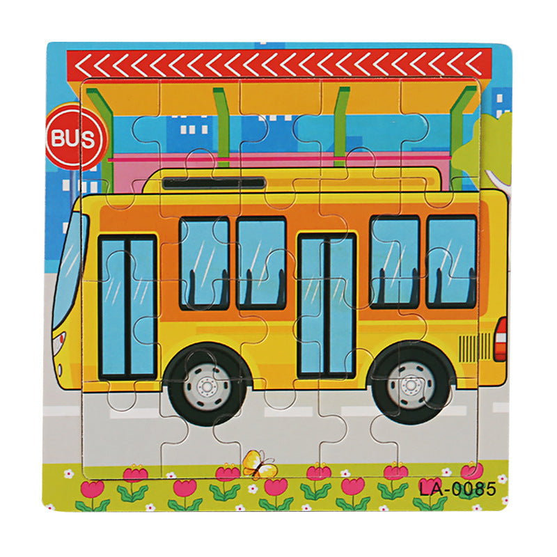 Wooden Cartoon Puzzle Educational Toys