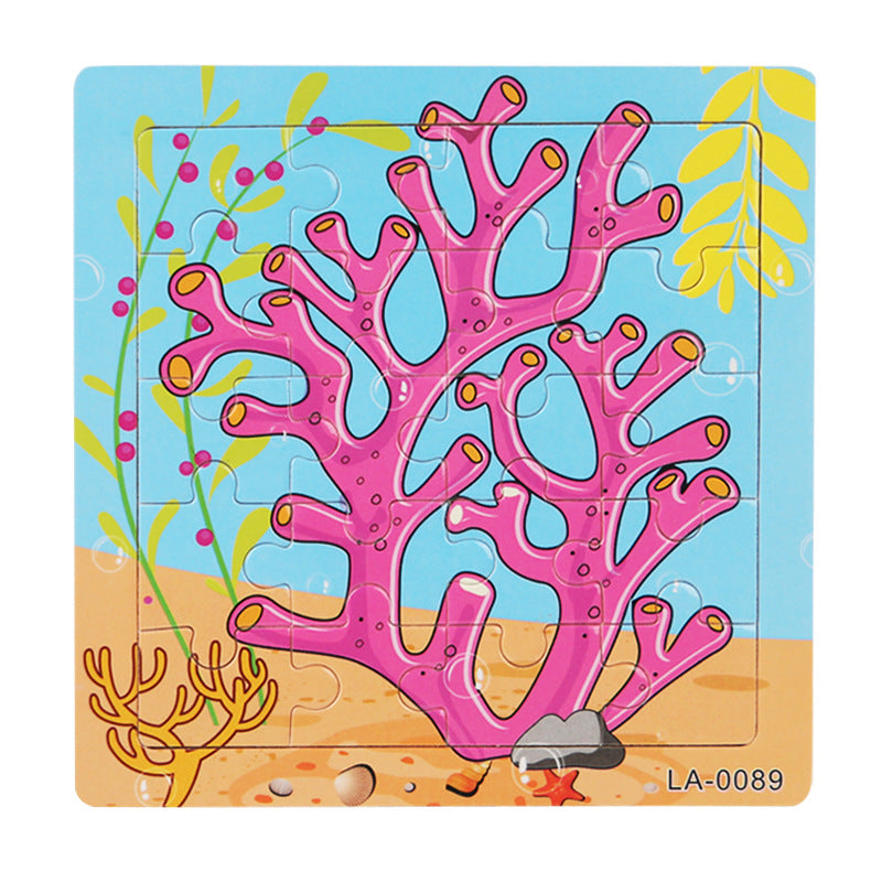 Wooden Cartoon Puzzle Educational Toys