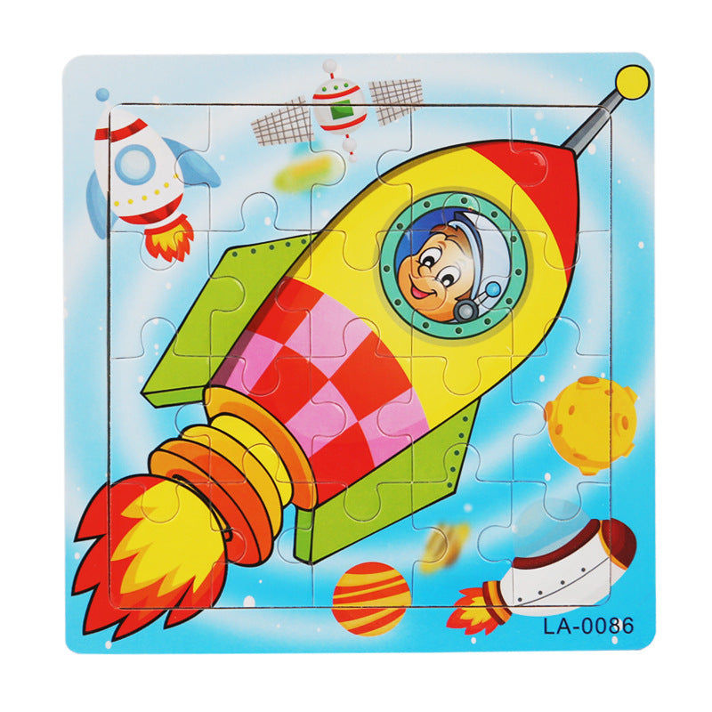 Wooden Cartoon Puzzle Educational Toys